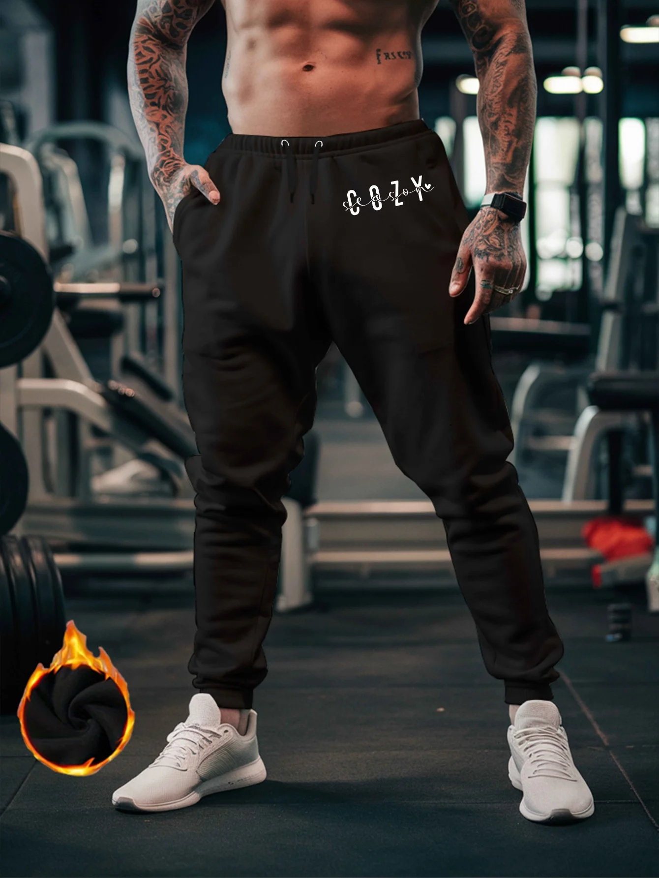 

Men's Fashion & Comfortable Sports Pants for Students, with Casual Print Design and Drawstring Waist streetwear men pants