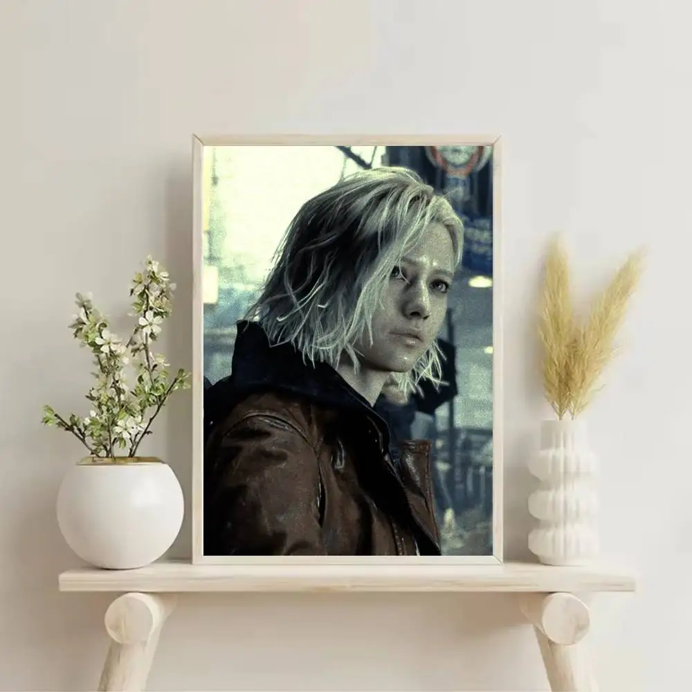R-ResiDent E-EviL R-ReQuiem Button Poster Self-adhesive Art Waterproof Paper Sticker Coffee House Bar Room Wall Decor