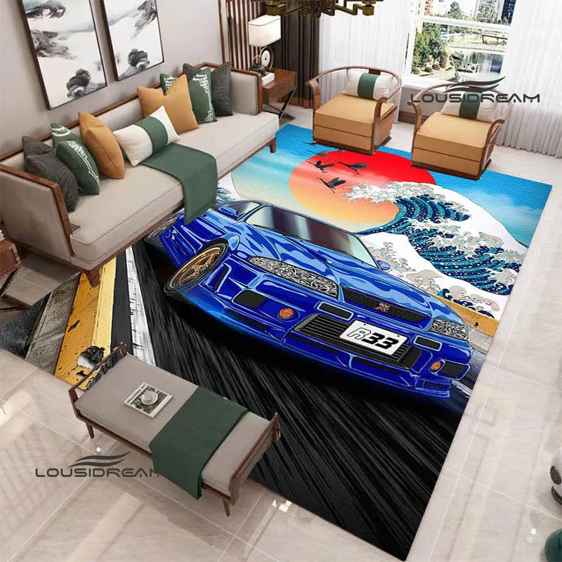 GTR racing retro printed carpet living room bedroom carpet balcony bathroom non-slip door mat photography props birthday gift