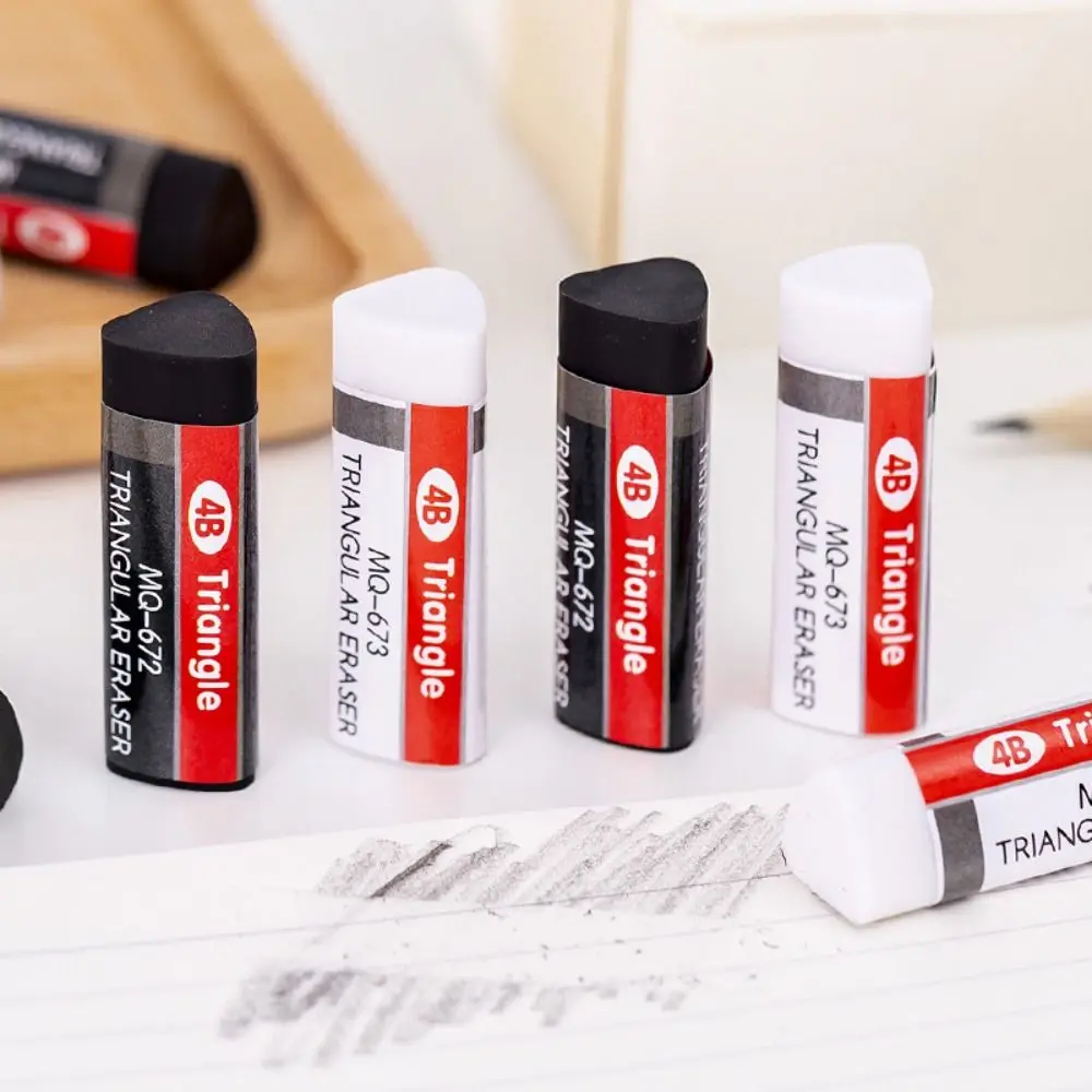 School Supplies Soft and Clean 4B Erasers Black White Sketching Art Triangular Eraser Drawing Rubber Pencil Eraser Students