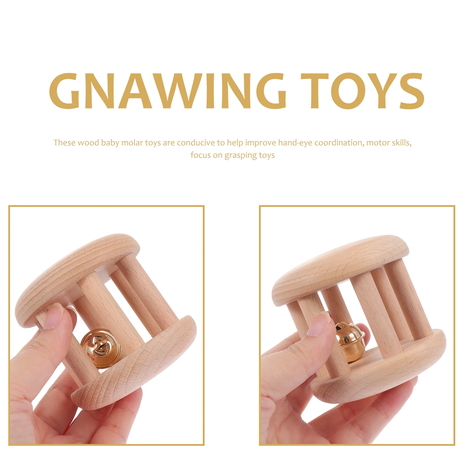 2 Pcs Geometric Shape Baby Products Hand Grasping Molar Newborn Color Matching Non Wooden Infant Teether Smooth Edges