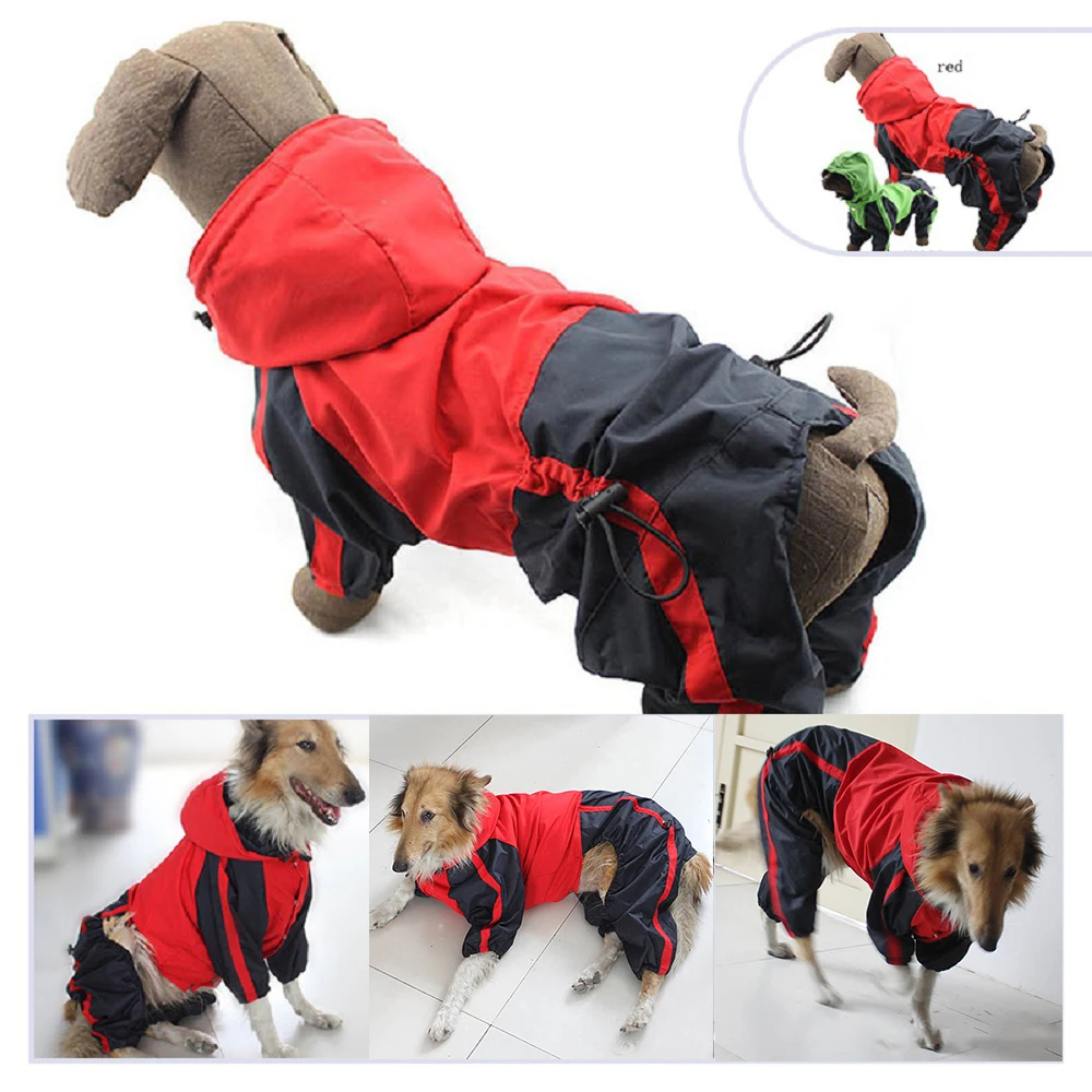 Capa de chuva para cães, à prova d'água, oxford, roupas para cachorro, chihuahua, macacão, traje, cães pequenos e médios, casaco de chuva com capuz