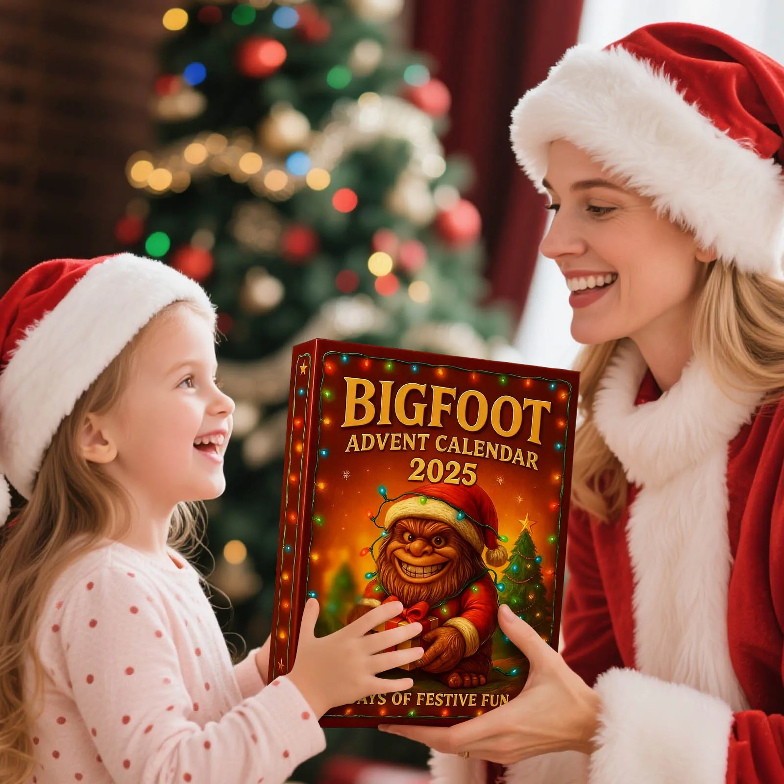 Lumières d'intérieur à piles avec minuterie 2025, pied géant, compte à rebours de noël, calendrier au chocolat, compte à rebours pour enfants