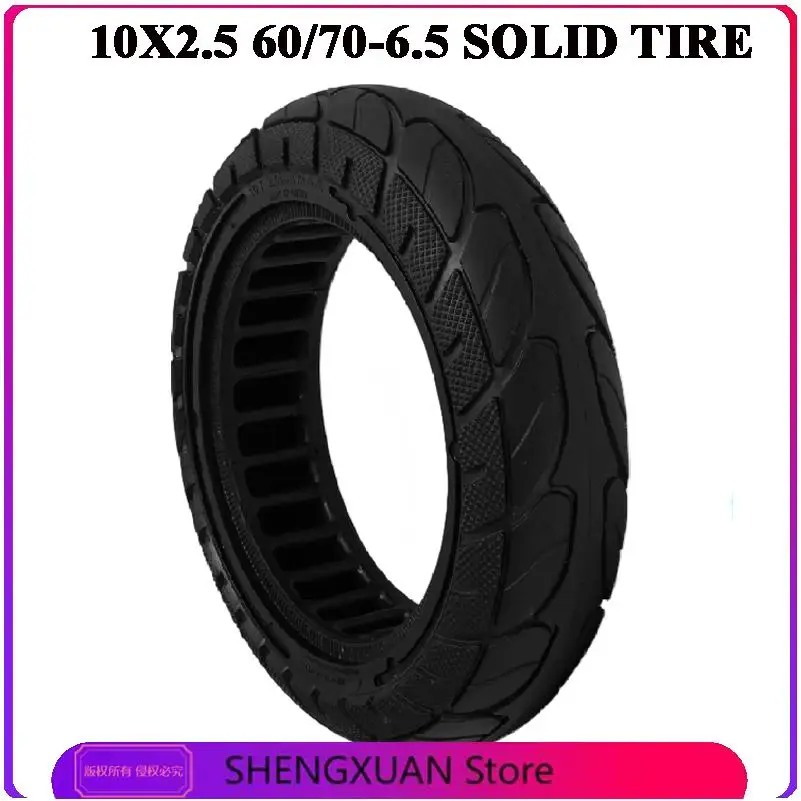 10inch 60/70-6.5 Solid Tire for Ninebot Max G30 Electric Scooter Explosion-Proof Hollow Honeycomb Tyre 10X2.5 Tubeless Tires
