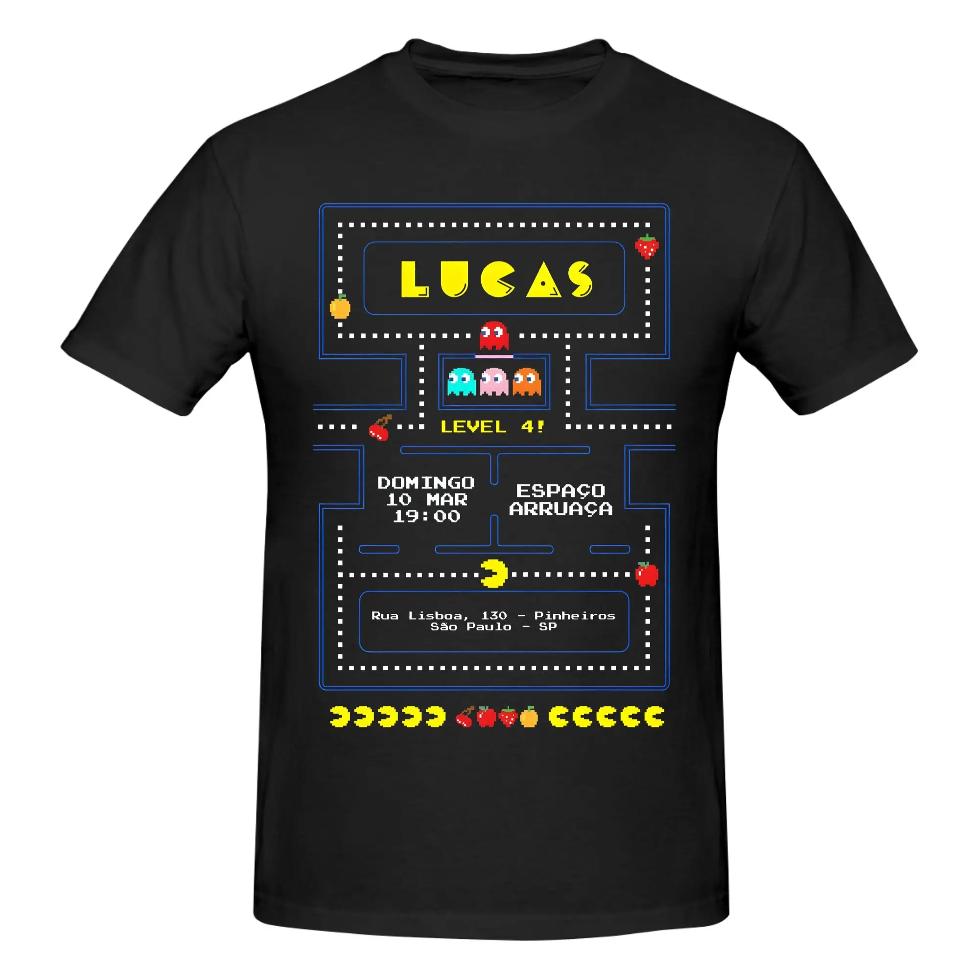 Video Arcade Game Pac-Man T Shirt Men Women Short Sleeve  T-shirts Casual Graphic Tee Tops 100% Cotton  Loose Oversized Clothing