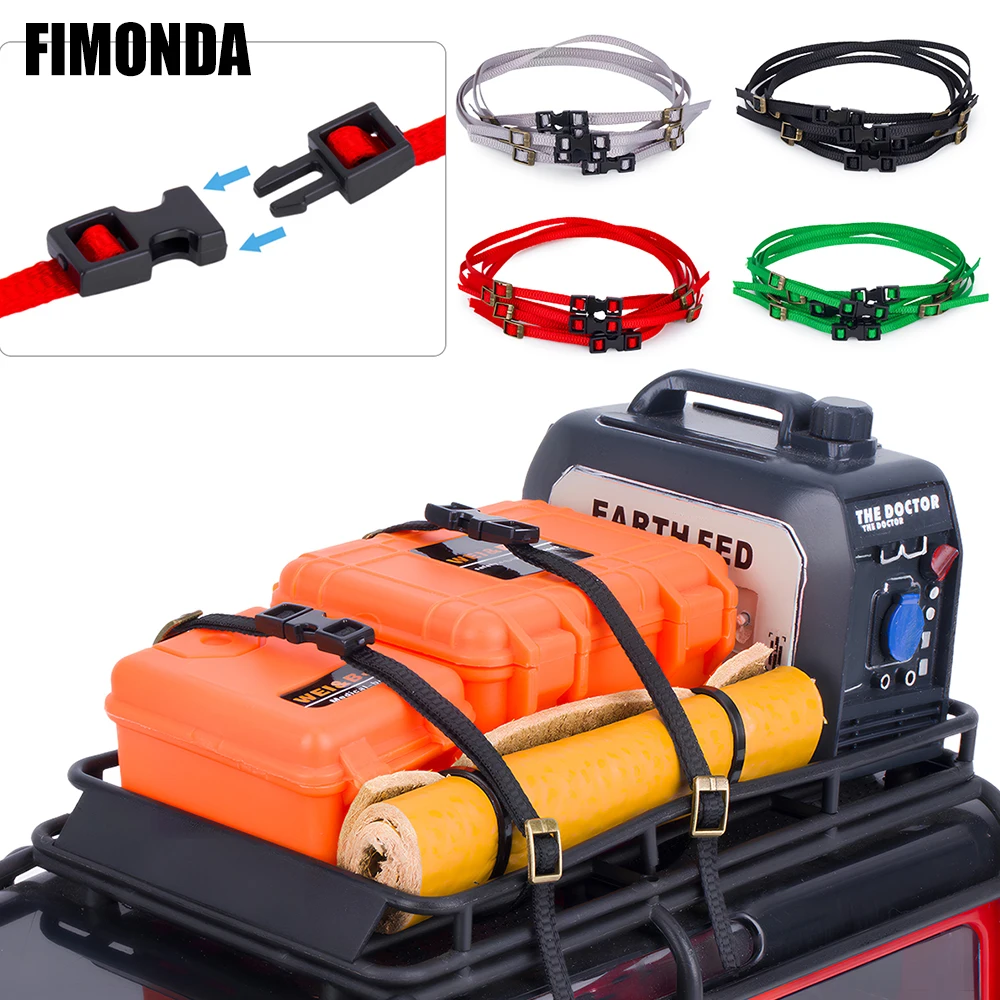 1/10 1/18 1/24 مقياس RC الزاحف الملحقات ، 5 قطعة 30 سنتيمتر النايلون التعادل أسفل الحبال مع أبازيم ل TRX4M SCX24 حامل سقفي #1