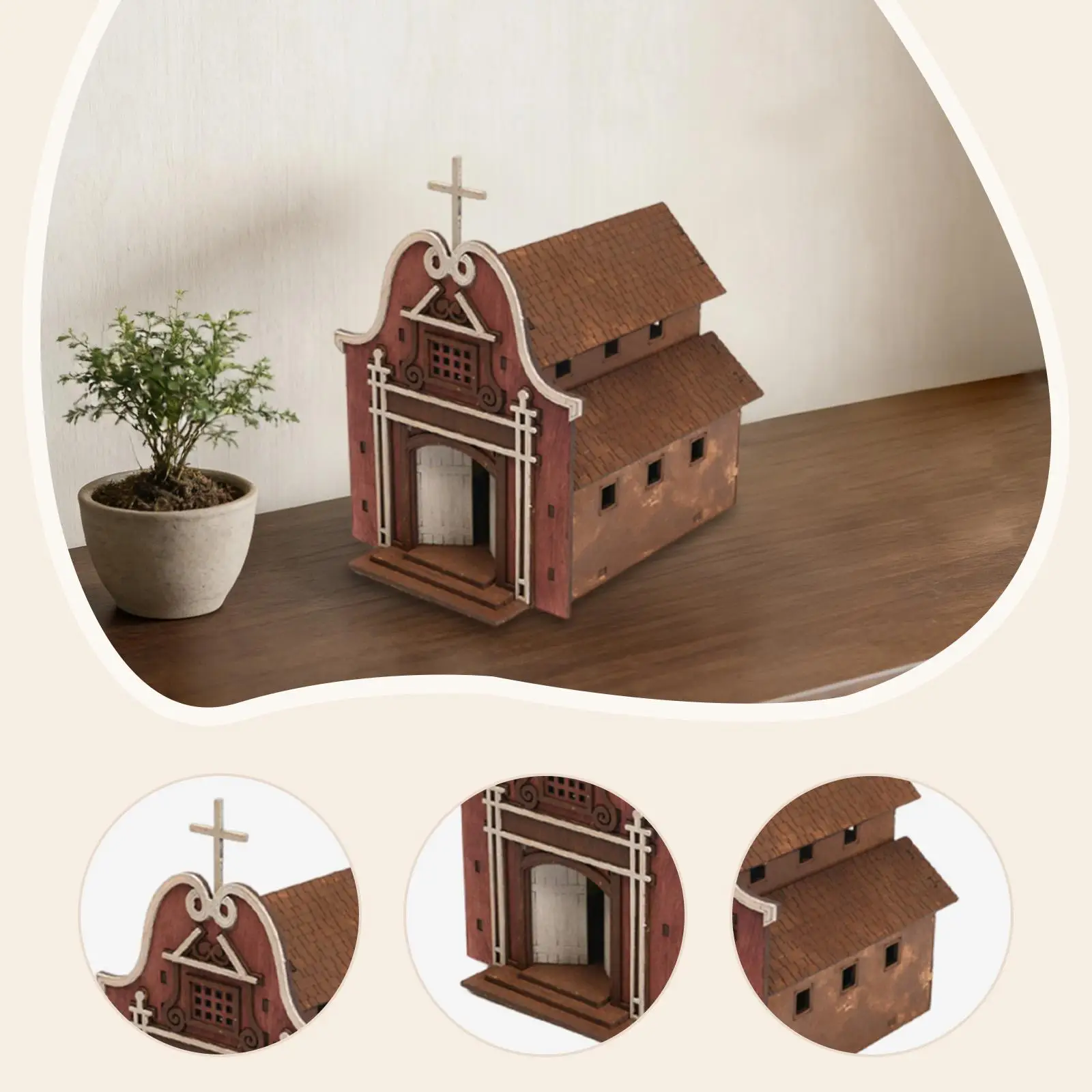 แบบจำลองอาคารสถาปัตยกรรมขนาด 1:72 ฉากสถาปัตยกรรมไม้ วัสดุก่อสร้างสำหรับประกอบบนโต๊ะทราย