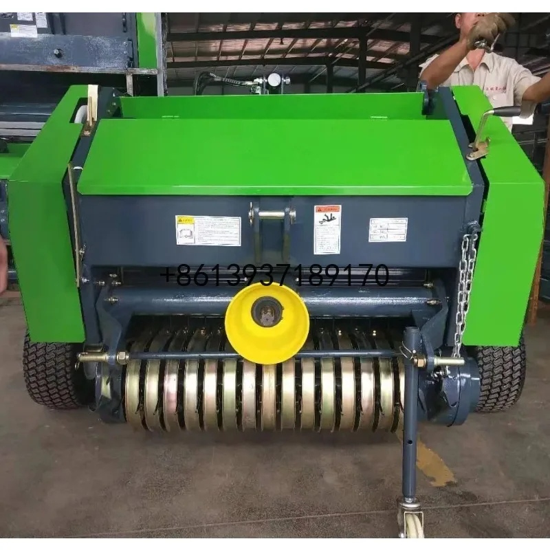 Tractor Farm Implements Packing Baling Machine Mini Round Baler Agricultural Straw Alfalfa Grass Bundling Press Machine