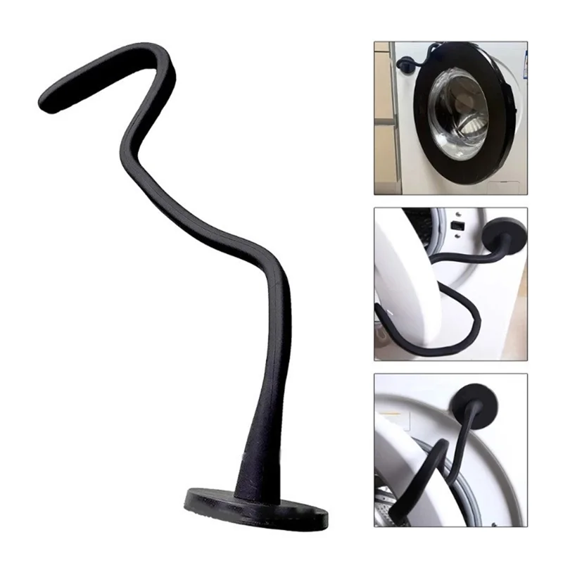 BAAG-Türstütze für Frontlader-Waschmaschine, flexible Türstütze für Waschmaschine und Trockner. Halten Sie die Tür des Waschmaschinentrockners öffnen, um trocken zu bleiben – Schwarz