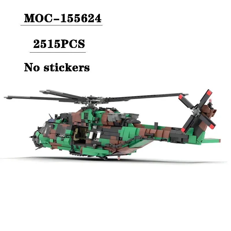 

Building Block MOC-155624 Tactical Transport Helicopter Model 2515PCS Adult and Children's Birthday Christmas Toy Gift Ornament