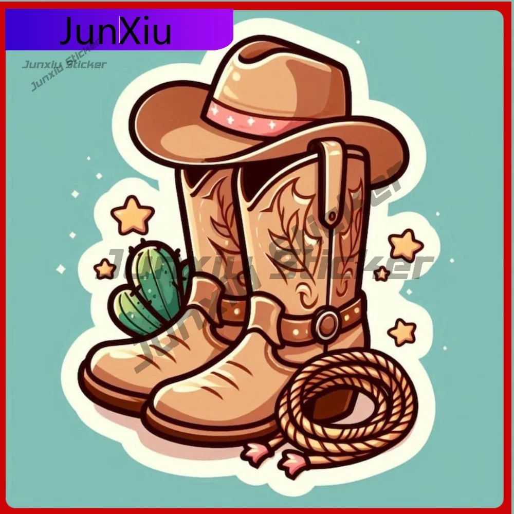 Creative Cowgirl Boots Window Sticker Waterproof Vinyl Decal Resistant Outdoor Decoration Vehicle Sunproof Durable Stylish