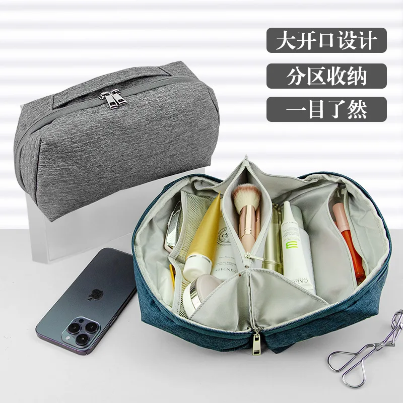 Large-capacity, compartmentalized, and stylish cosmetic bag