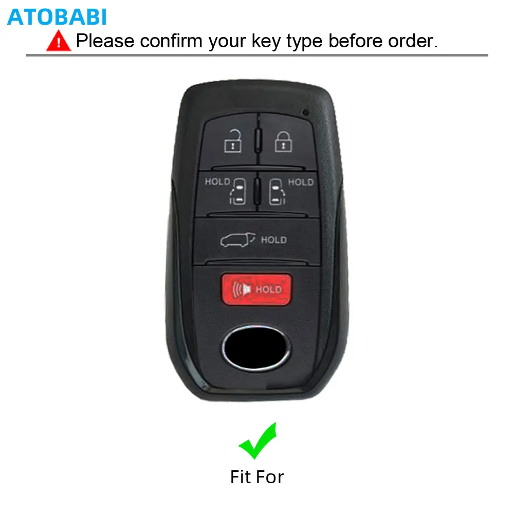 Leather Car Key Cover Smart Remote Fob Protector Case Auto Accessories For Toyota Sienna 2021 2022 Base Outdoor Platinum XLE XSE