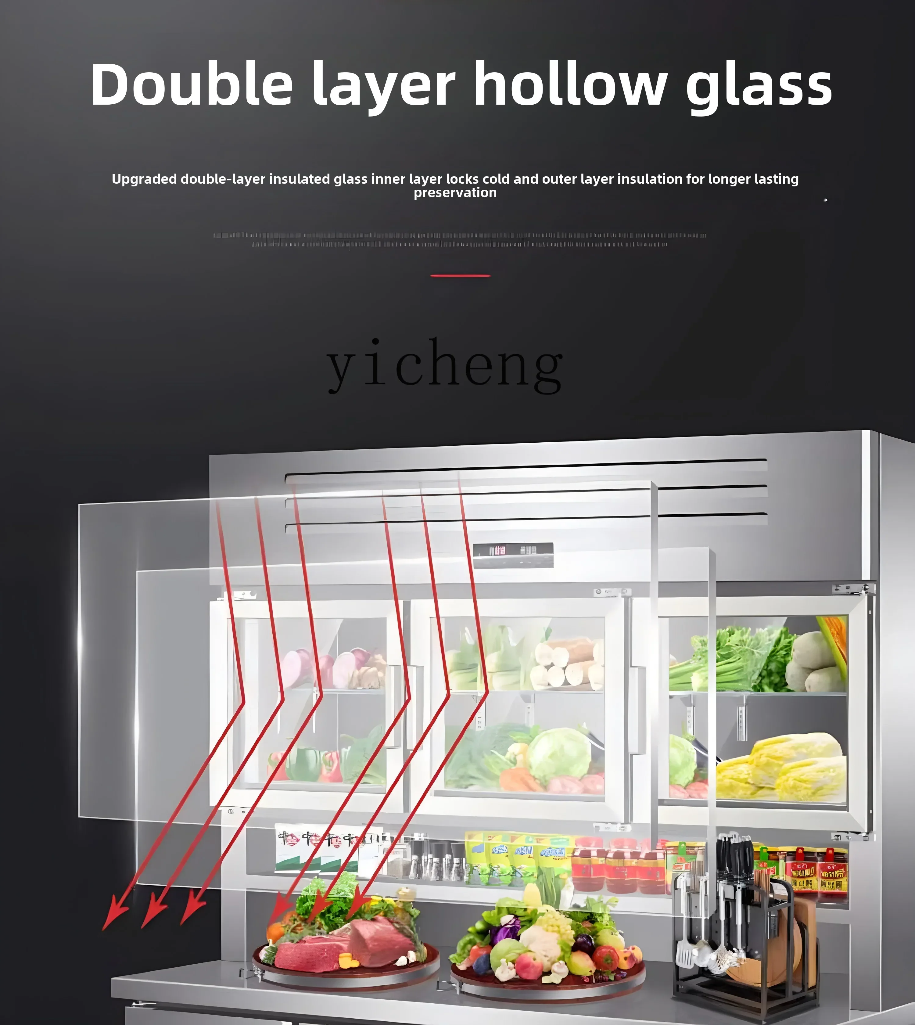 vertical countertop freezer refrigerator refrigerated fresh-keeping workbench display cabinet freezer
