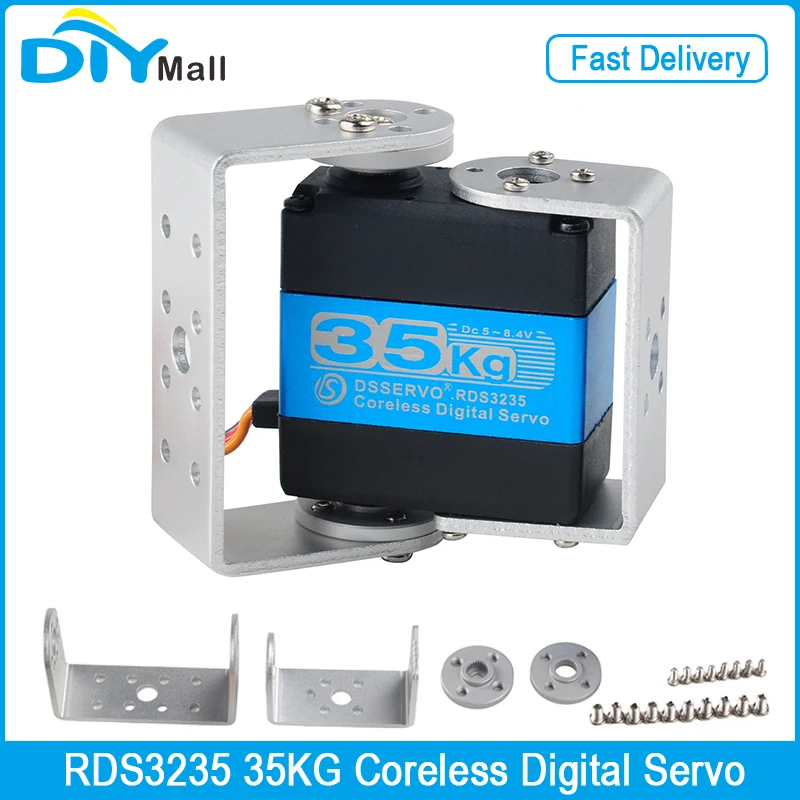 RDS3235 35KG Digital Servo Coreless Motor High Torque Metal Gear 180/270 Degree with Bracket Arm Plate for DIY RC Robot Robotic