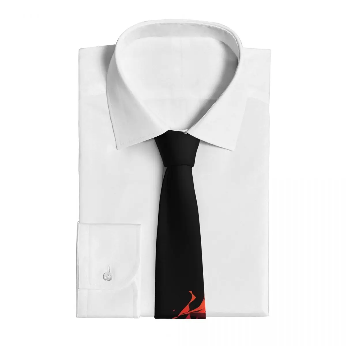 Gravata Anime Demon Slayer para Homens e Mulheres, Gravatas de Pescoço Estreito, Acessórios de Camisa, Poliéster Fino, Kamado, Estreito, Festa, Cravat, 8 cm