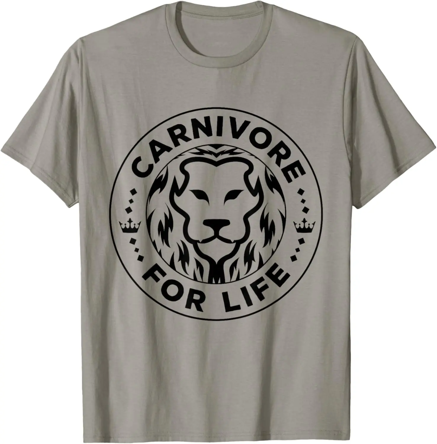 Carnivore For Life Lion Graphic Tee Men's Breathable Short Sleeve T-Shirt Casual Streetwear