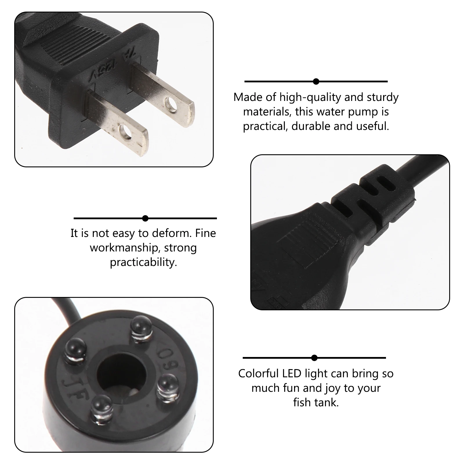 

Fish Tank Submersible Water Pump Mini Quiet LED 2W for Fountain Aquarium Ceramic Motor Energy Saving Pet Supplies