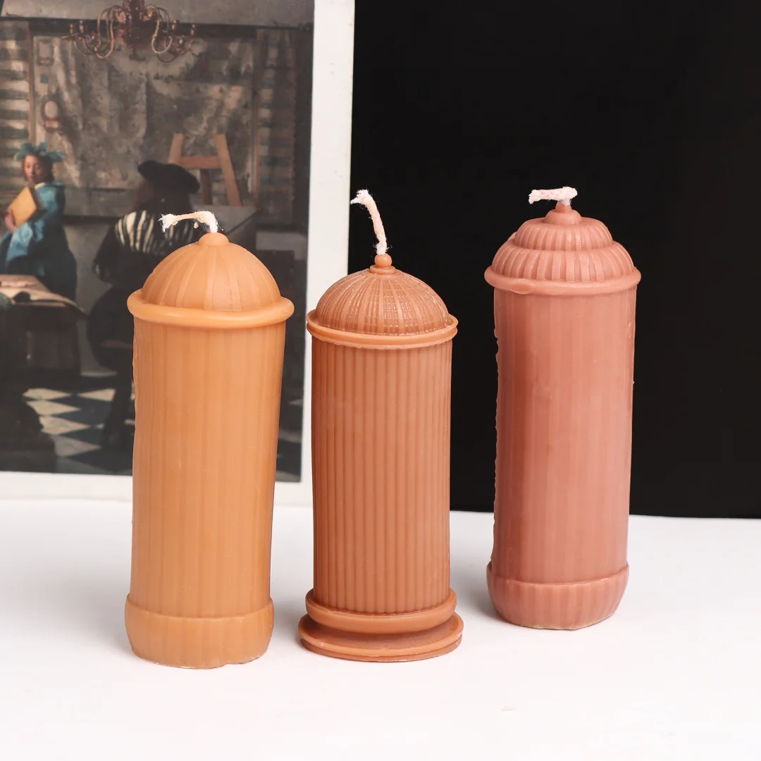 3D Religious Figure Silicone Candle Mould Vintage Column Angel Virgin Mary Statue Soy Wax Beeswax Casting Mold Renaissance Theme - view 2