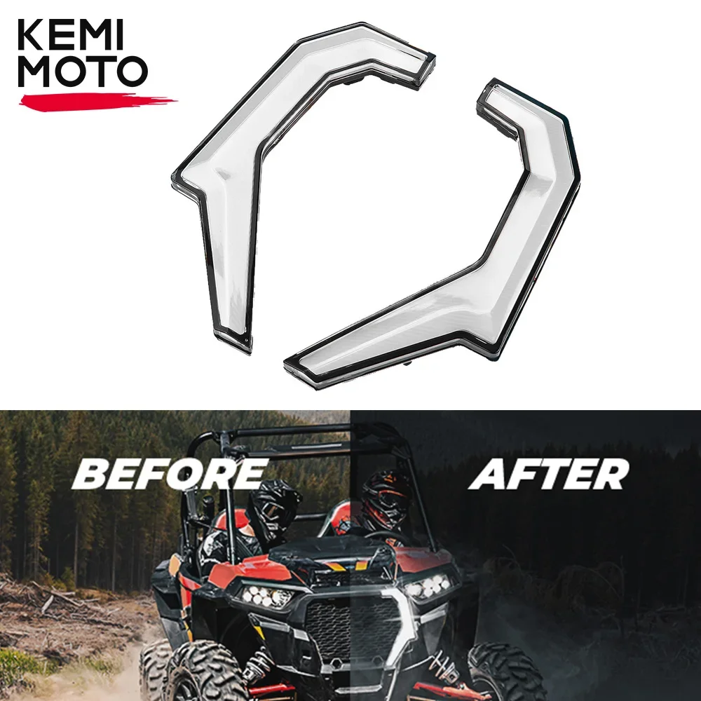 

KEMIMOTO UTV UTV Front Signature Assembly Compatible with Polaris RZR XP 1000/ XP 4 1000/ 900 2014-2017 Turn Signal Fang Lights