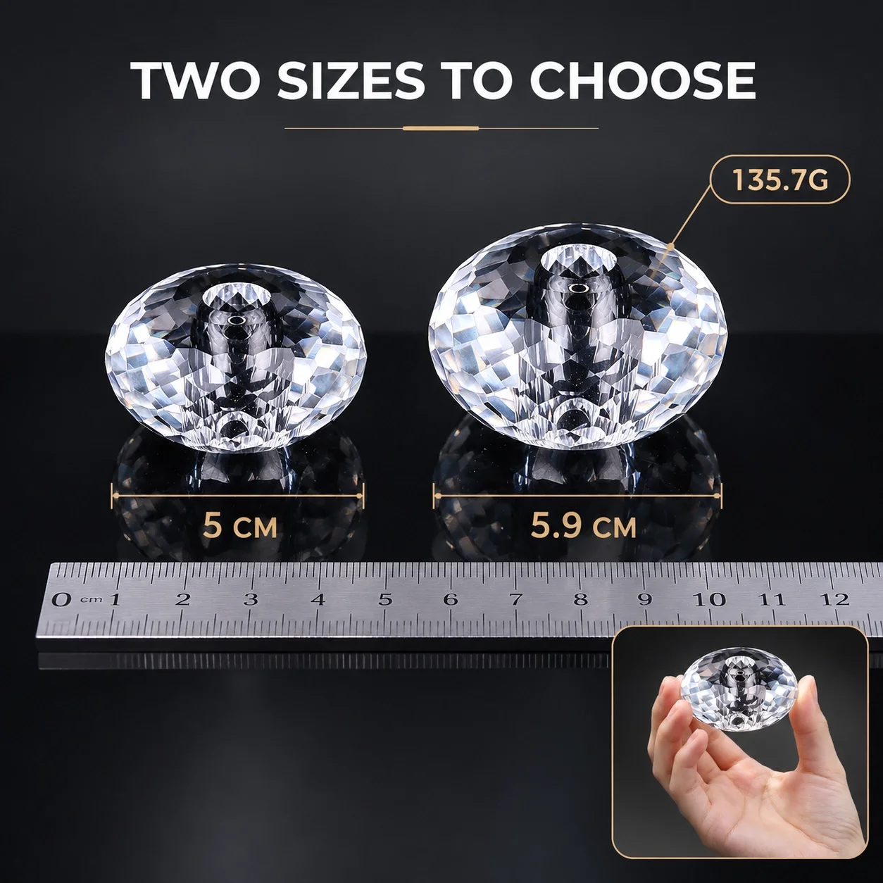 K9 Crystal Honeycomb UFO Knob Faceted Glass Cabinet Pull Drawer Handle 1.4cm Hole Furniture Lamp Bead DIY Wedding Craft Decor