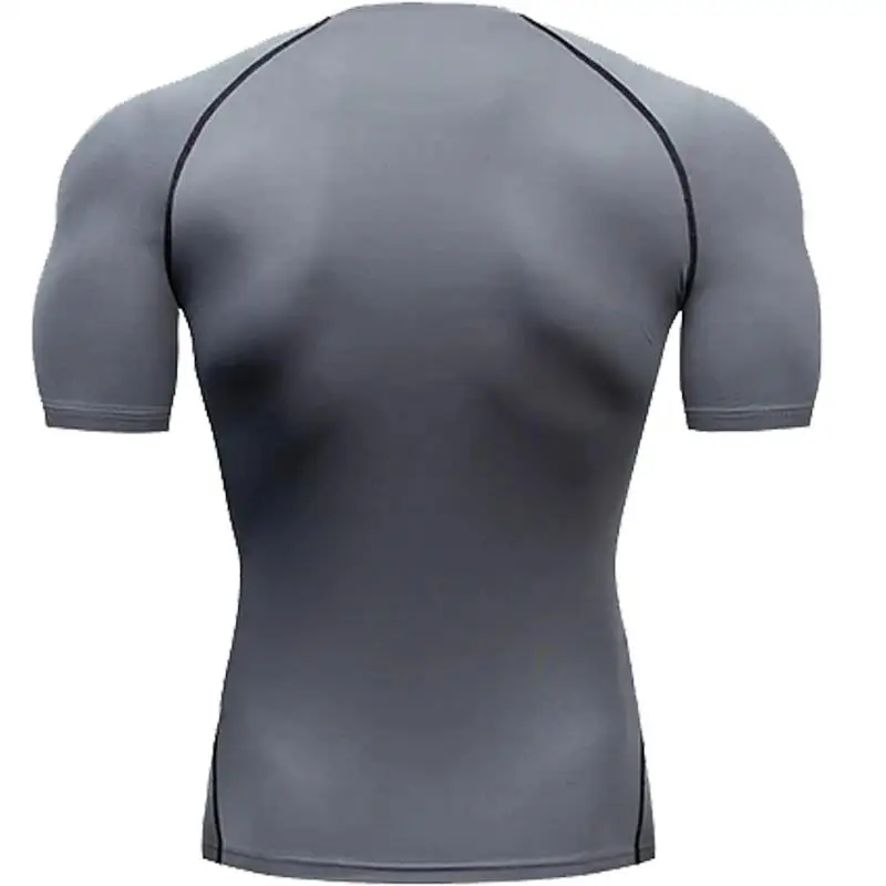 Men's Dark Demon Death Metal Font Print Compression T-Shirt Quick Dry Muscle Fit Athletic Tee for Workout Training Bodybuilding