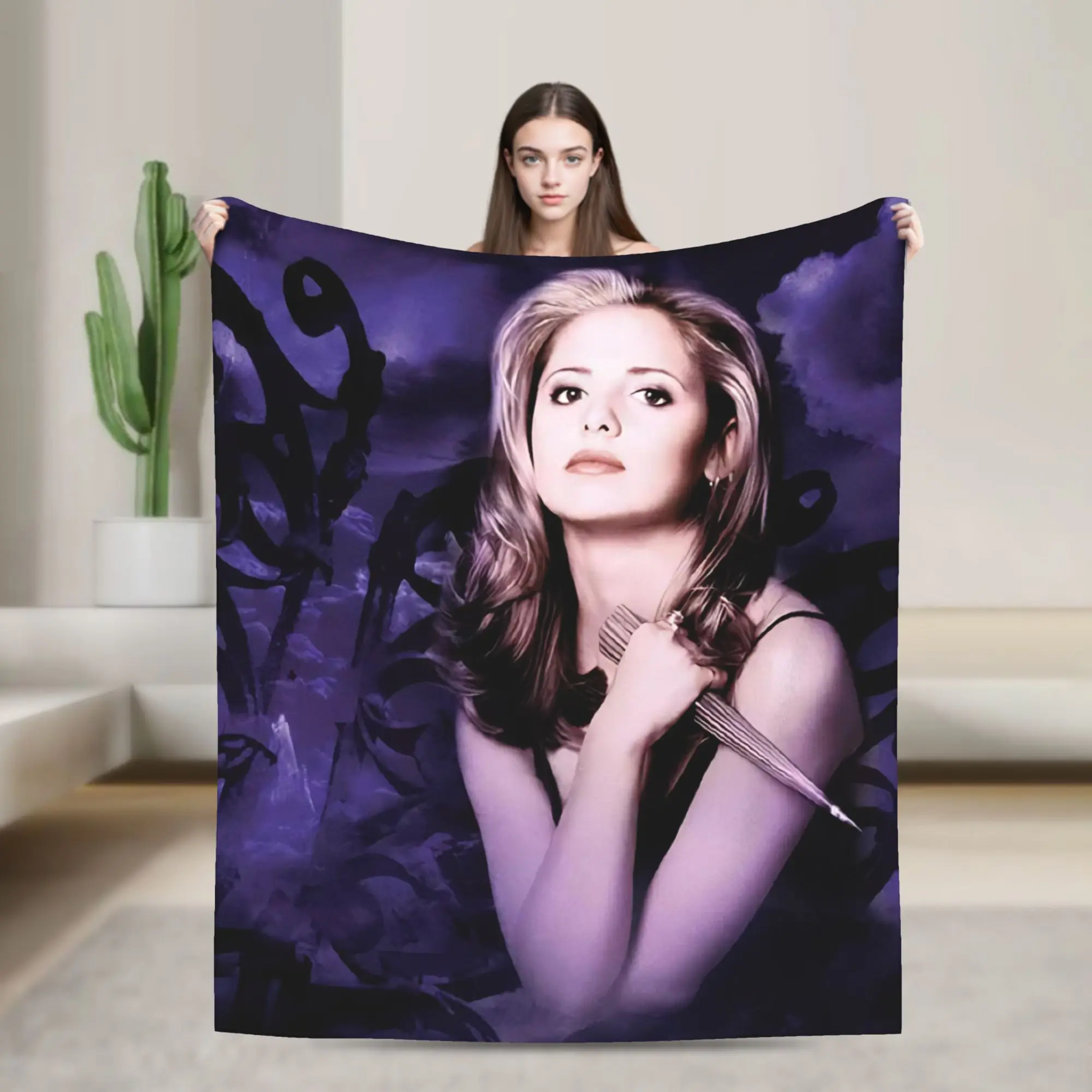 Buffy the Vampire Slayer Blanket Fleece Decor Horror Movie  Multifunction Warm Throw Blanket for Bedding Office Plush Thin Quilt