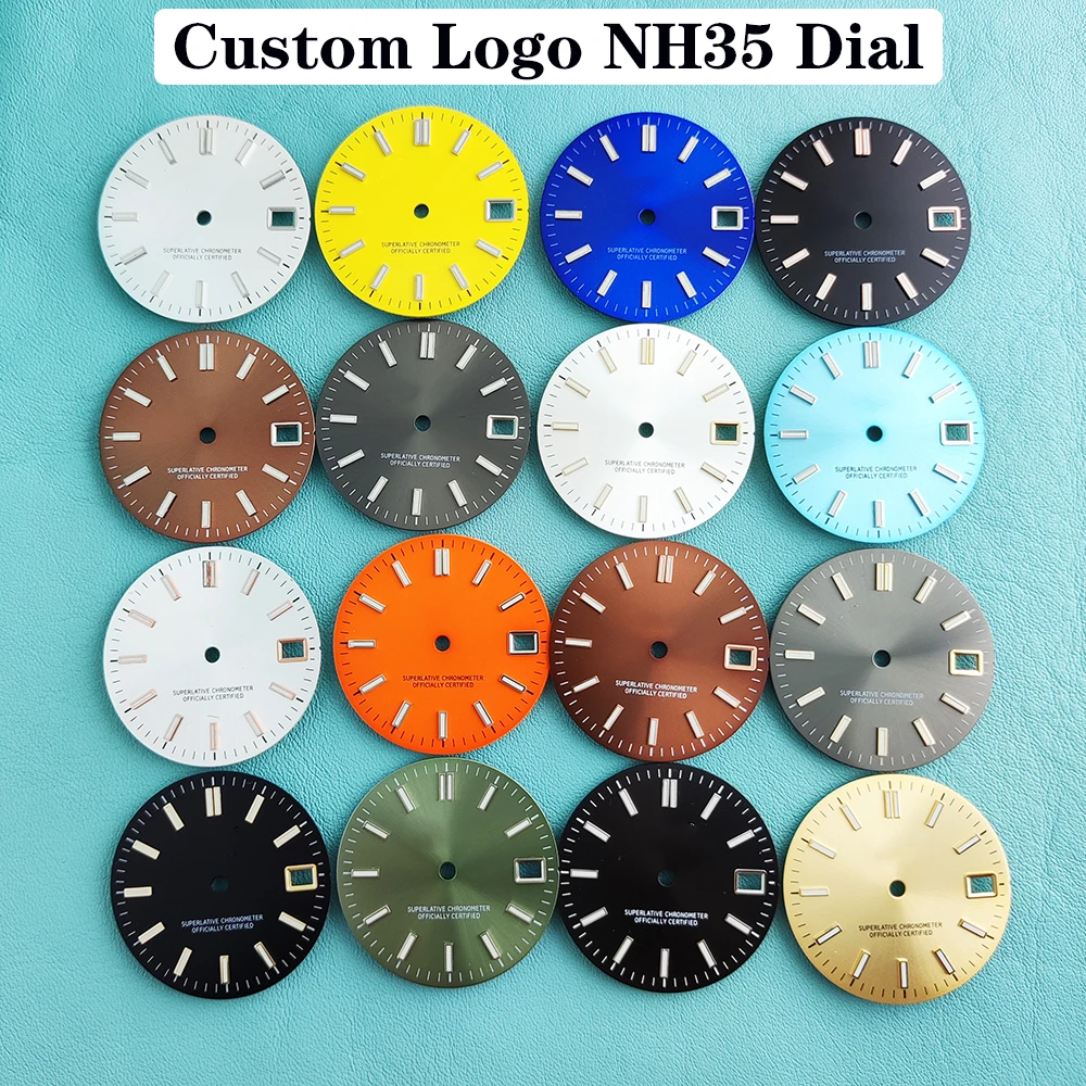 

NH35 28.5MM dial watch S dial green luminous dial suitable for NH35 NH36 movement watch accessories can be customized watch