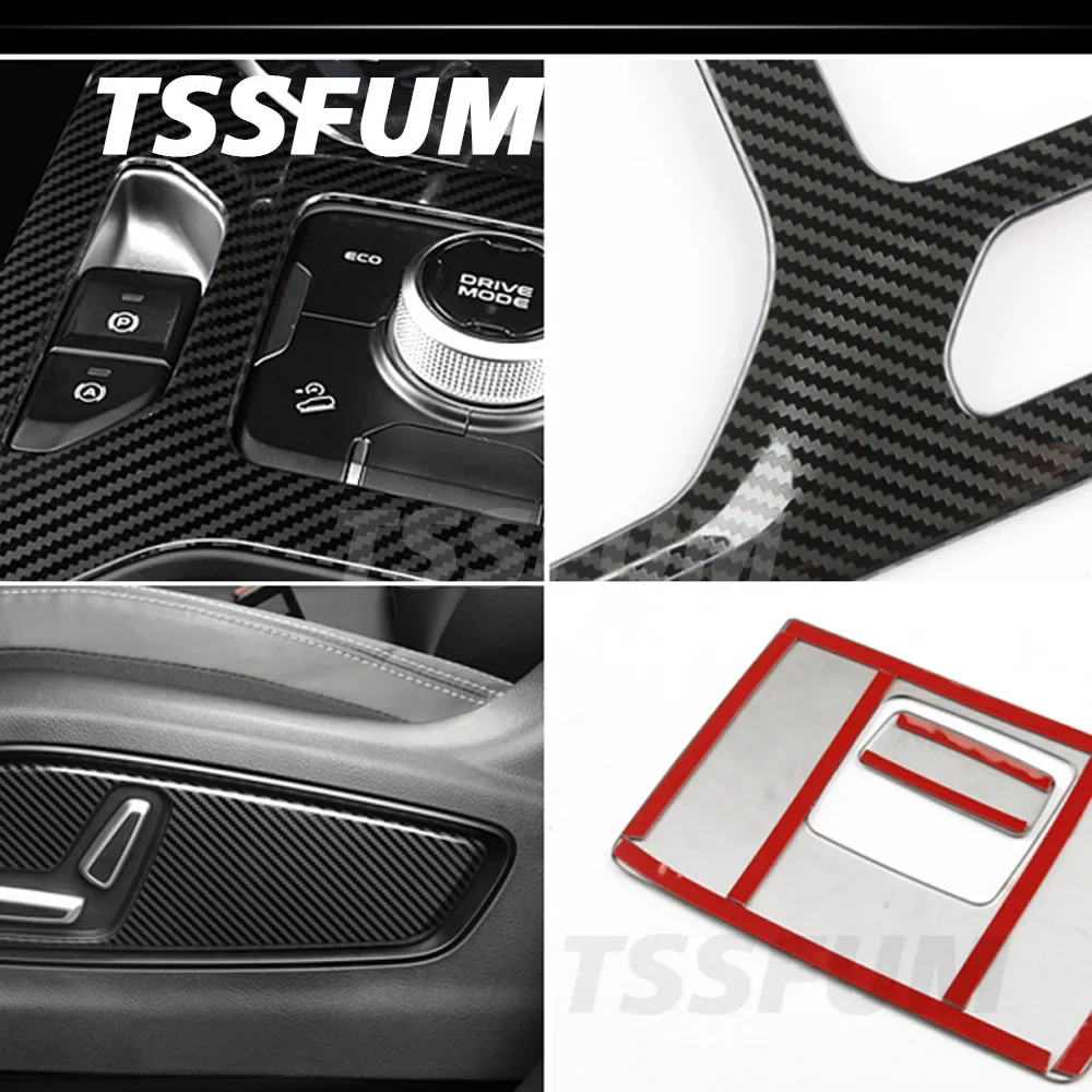 Car Interior Carbon Fiber Sticker Control Gear Shift Panel Cover Sticker for Geely Okavango 2020 2021 2022 2023 2024 2025