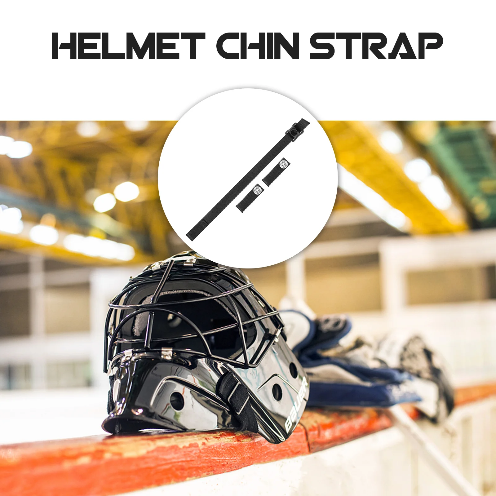 

1Set Adjustable Hockey Chin Strap Strong Elastic Polyester Material Universal Sports Accessory for Safe Game