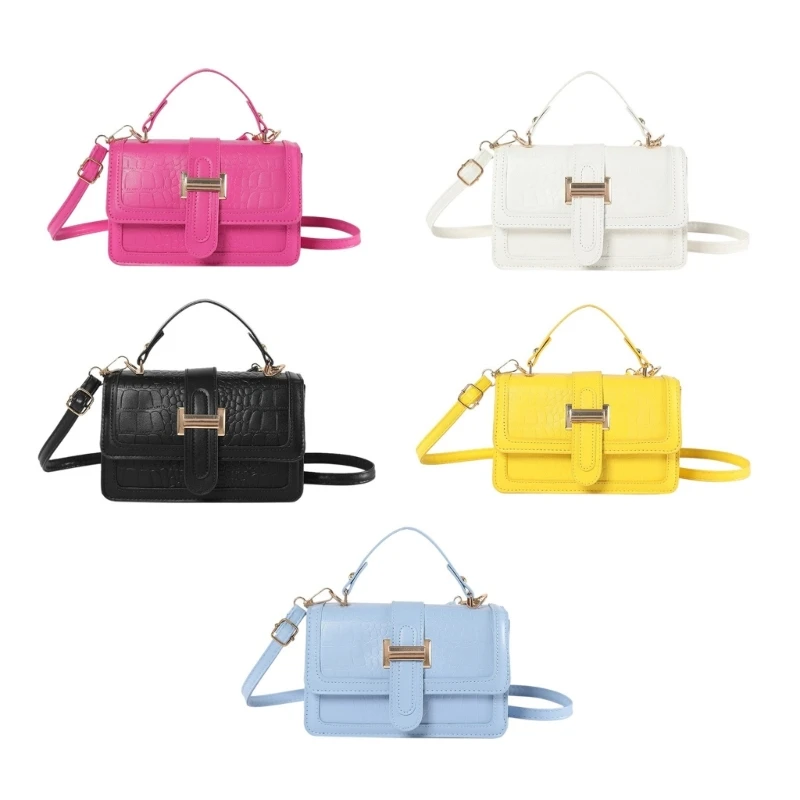 Lichtgewicht PU-leren schoudertas Elegante steentextuur Crossbodytas Damesportemonnee Handtas