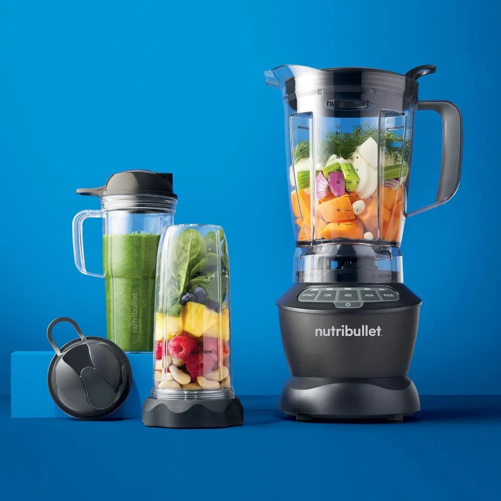 Combinação de liquidificador de alta potência de 1200 W com jarro e copos para smoothies, sopas, molhos