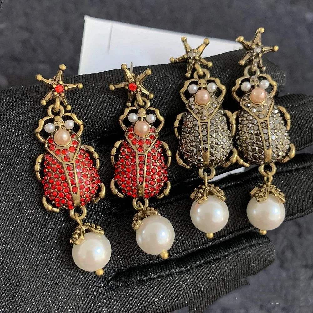 old time Vintage Beetle Enamel Stud Earrings Colorful Boho Insect Earrings for Beach Vacation & Holiday OT002