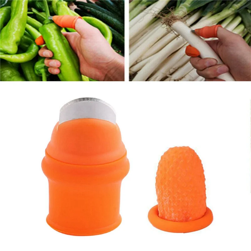 AB47-5X สวนซิลิโคน Thumb มีด Finger Cots Thumb มีด Picker สําหรับผลไม้ Vege-L