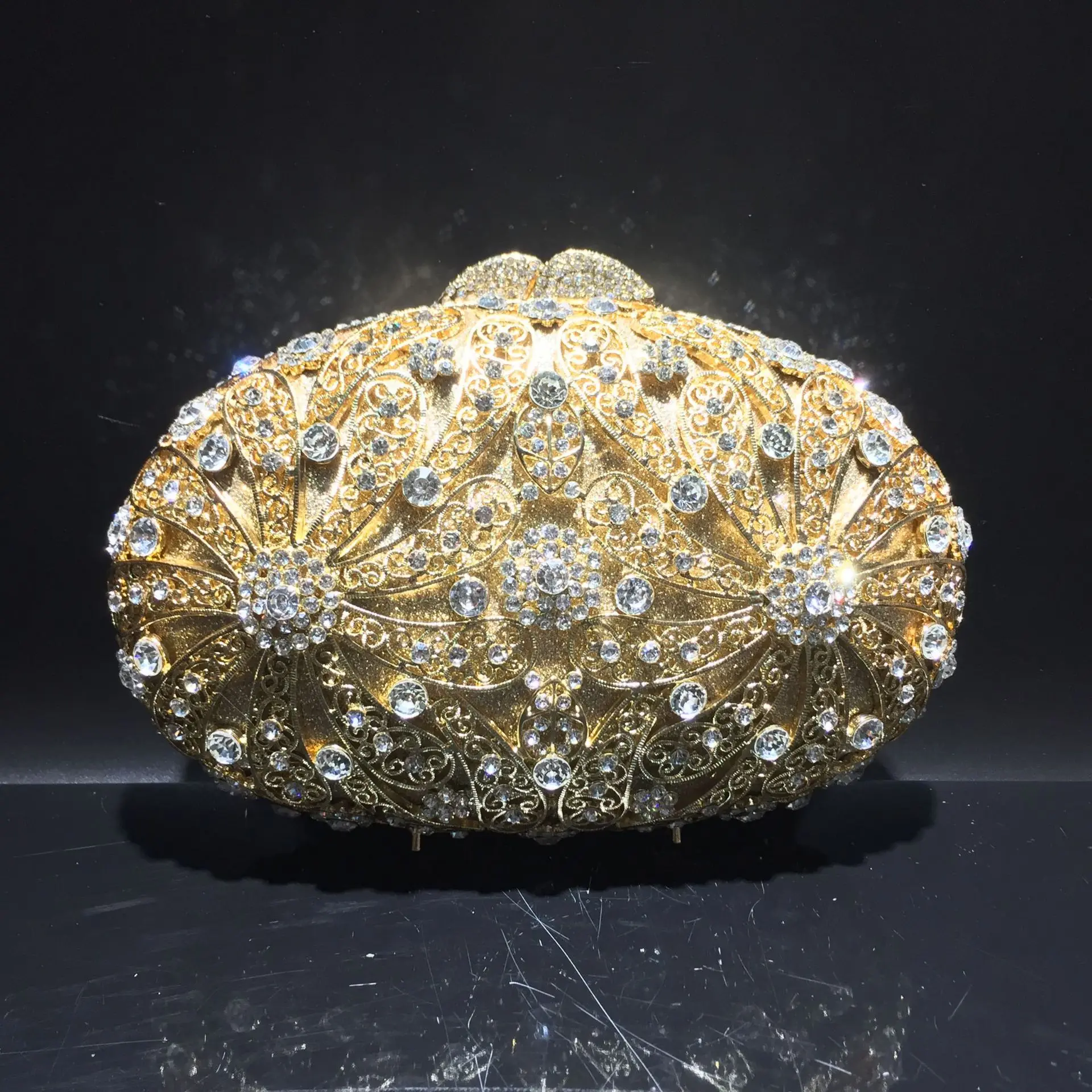 Rhinestone Clutch Empty Metal Crystal Dinner Bag Set With Diamonds Cartera De Fiestas Elegantes Designer Luxury Bag High Quality