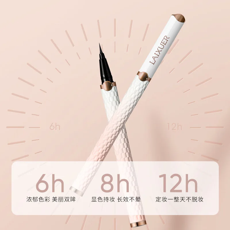 Slanke eyeliner Zacht bont Sponsborstel Waterdicht Zweetbestendig Langdurig en vlekvrij Newbie Bruine eyeliner Vloeibare pen Dames