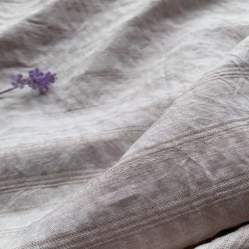 

Natural Hemp Cotton Jacquard Fabric for Pants Dresses Robes Spring Summer Clothing Breathable Soft Textile Custom