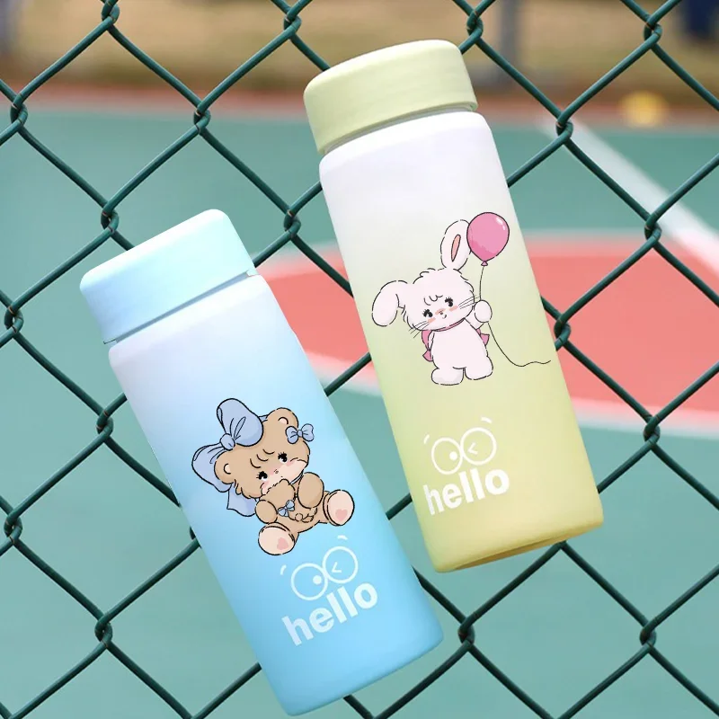 650ML Mikko Cartoon Gradient Plastic Water Cup Portable Leak Proof Water Bottle Student Outdoor Large Capacity Water Bottle