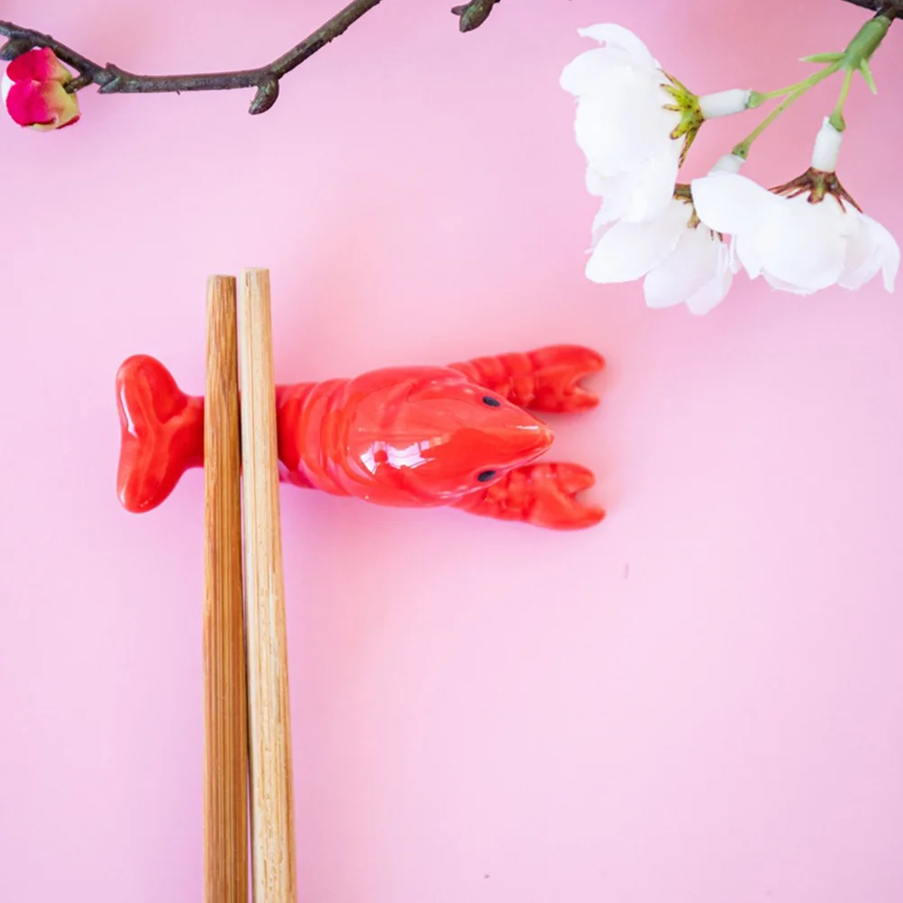 

2Pcs Creative Crayfish Chopsticks Rest Set Elegant Ceramic Flatware Holder for Clean Dining Experience Home Decoration Idea