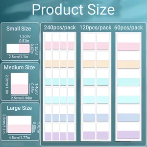 Sticky Index -Aufkleber -Registerkarten, Flag -Beschriftungen wiederverwendbarer Datei für die Bibel, leichte Farben, 3 Größen 6 Farben, 420pcs 8 Hauptaufkleber des Verkaufsbikes - №4