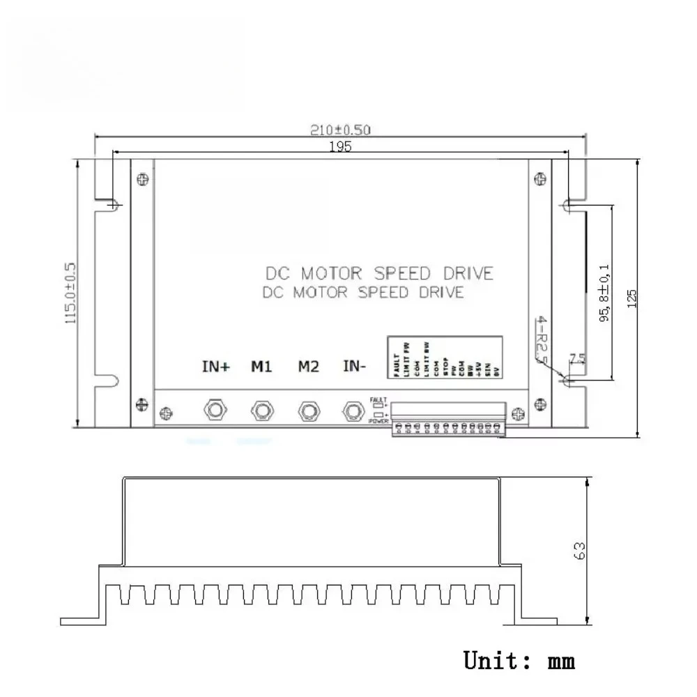 سلسلة محرك DC / وحدة تحكم محرك الفرشاة 12V100A 100A ثنائي الاتجاه