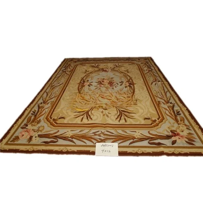 Hand woven carpet geometric decoration, wool carpet