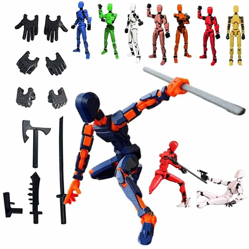1-teiliges Set 13-Gelenk Bewegliche Figur DIY Montage-Spielzeug 3D-Gedruckte Bewegliche Figurine Stop-Motion-Animation Modell Geburtstagsgeschenk