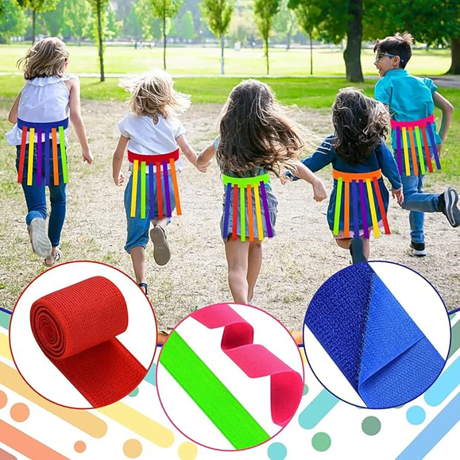 Jungen und Mädchen jagen Spiel Gürtel Bänder Interaktives Schwanzspiel für Outdoor-Sportaktivitäten Teamarbeitentwicklung und Familien-Fu – Detail 8