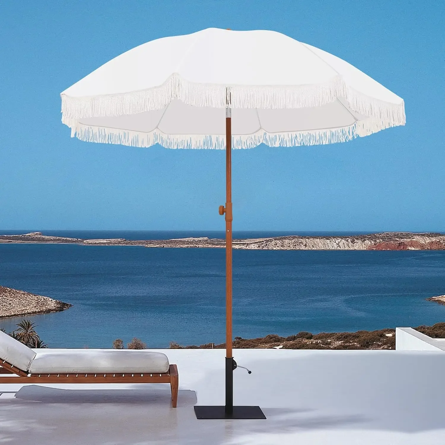 Patio Umbrella with UPF 50+ Protection, 8 Ribs, Push Button Tilt - Versatile Outdoor Shade for Garden, Courtyard