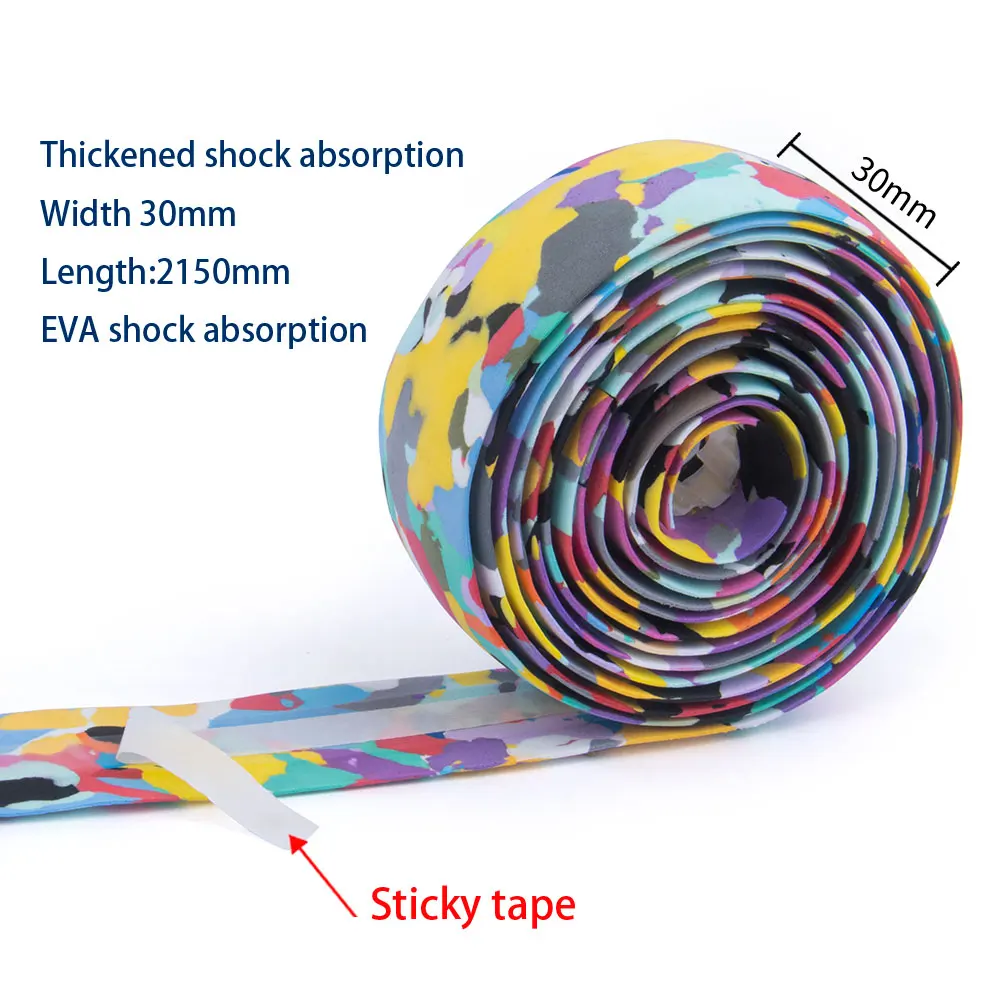 Bolany Road Bicycle Multi-Color Handlebar Tape EVA Anti-slip Cycling Handlebar Grip Tape Wraps WIth Adhesive Back with Bar Plugs