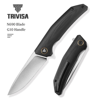 N690 Steel Pocket Knife G10 Handle EDC Knife for Men Womens, Gift Box, TRIVISA