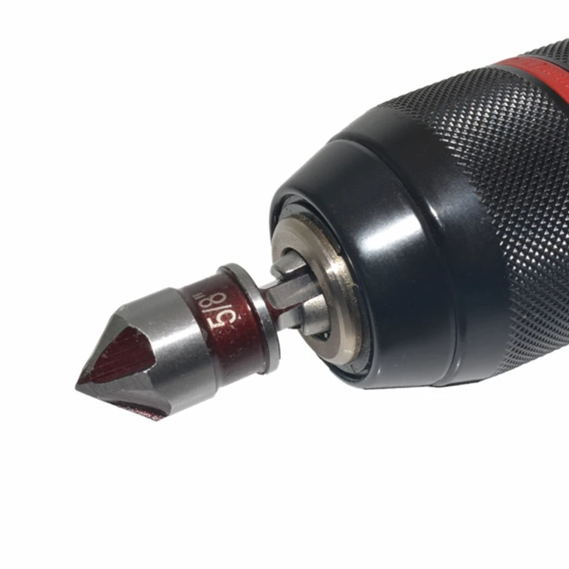 5pcs Hexagonal Handle Countersink Drill Bit Set Woodworking Chamfering Set