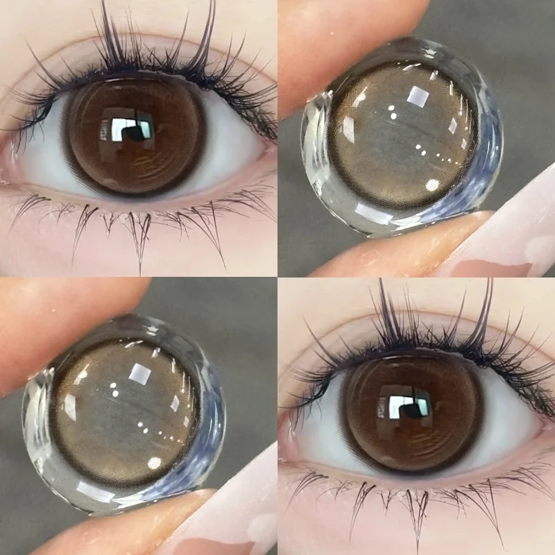 MILL CREEK 1 Pair Korean Brown Contact Lenses With degree Beautiful Pupils for Natural Colorful Contact Lens Fashion Yearly Use