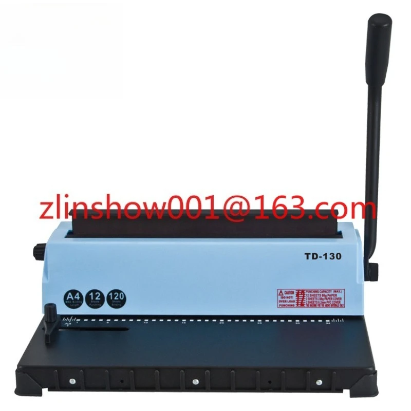 

Customizable TD-130 Double-Wire Binding Machine Punch 12 Sheets/Bind 120 Sheets with Sturdy Metal Construction Binder